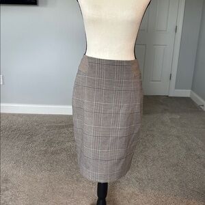 The Limited Gray Plaid Pencil Skirt